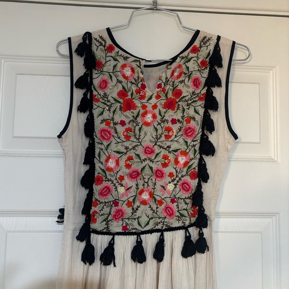 Carolina K Imogen Embroidered Tasseled Midi Dress - Picture 7 of 11
